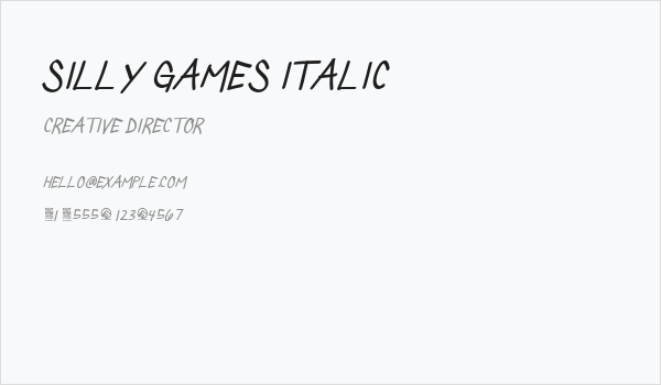 Silly Games Italic Business Card