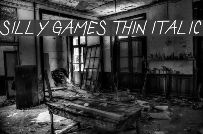 Silly Games Thin Italic Font examples