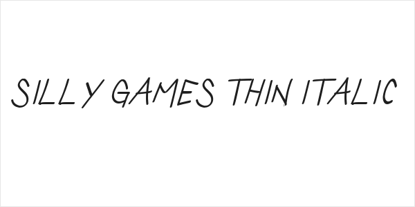 Silly Games Thin Italic Logo