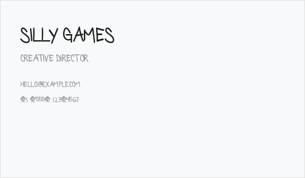 Silly Games Business Card