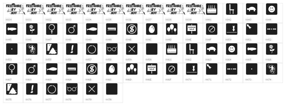 Silly Symbology JL Character Map