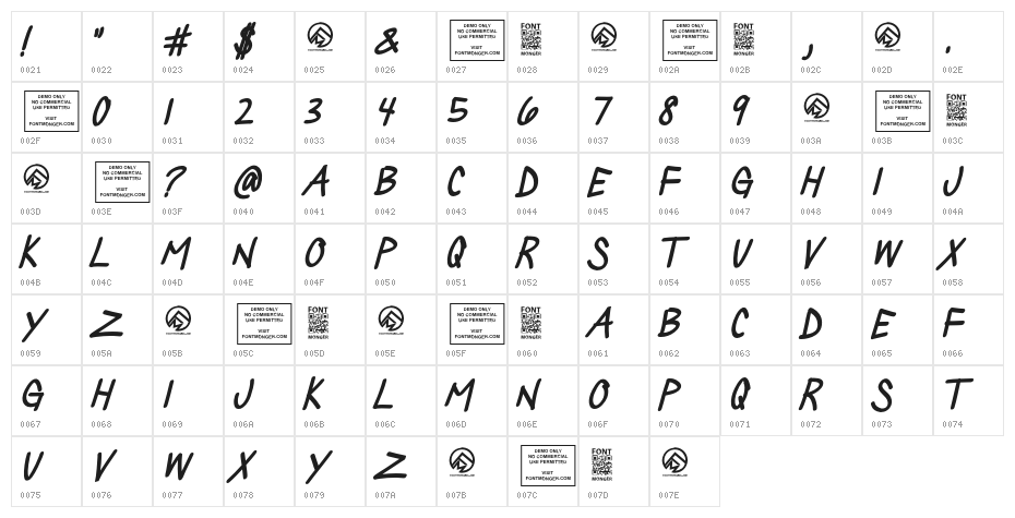 SillyGames-BoldItalic Character Map