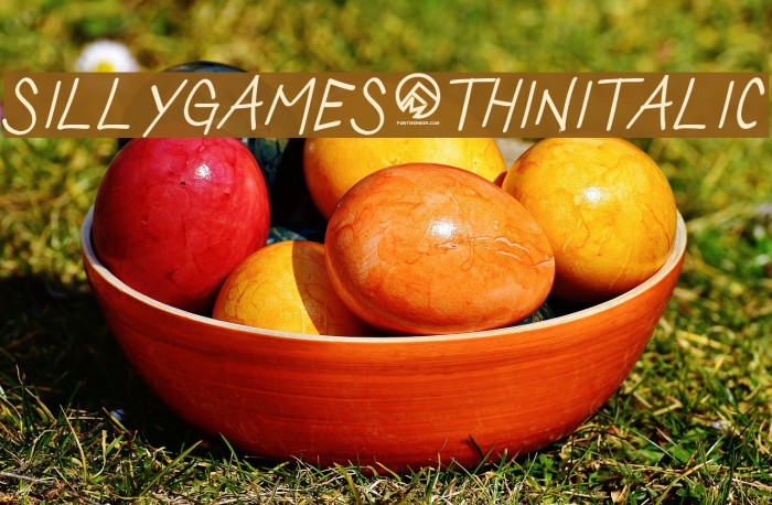 SillyGames-ThinItalic Font examples