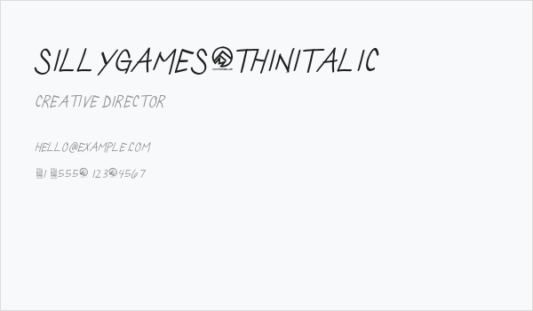 SillyGames-ThinItalic Business Card