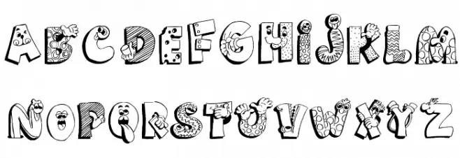 SillySet Schriftart Kleinbuchstaben
