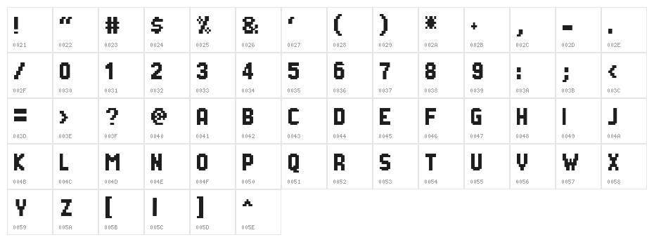 Silom Bold Character Map