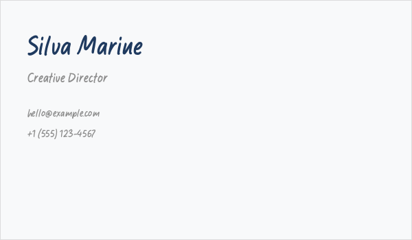 Silva Marine Business Card