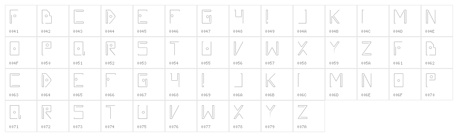 Silvent Character Map