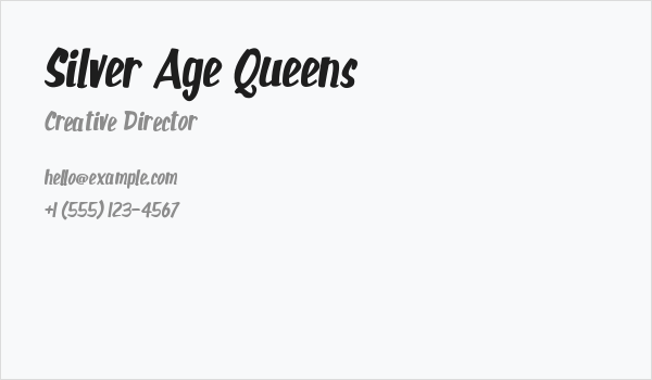 Silver Age Queens Business Card