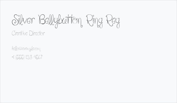 Silver Bellybutton Ring Reg Business Card