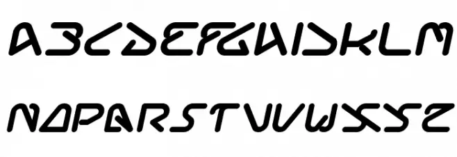 Silver Bend Bold Italic Caratteri MAIUSCOLE