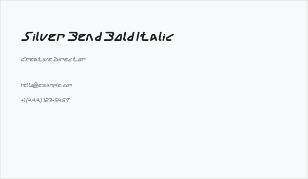 Silver Bend Bold Italic Business Card