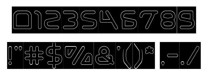 Silver Bend-Hollow-Inverse Font OTHER CHARS