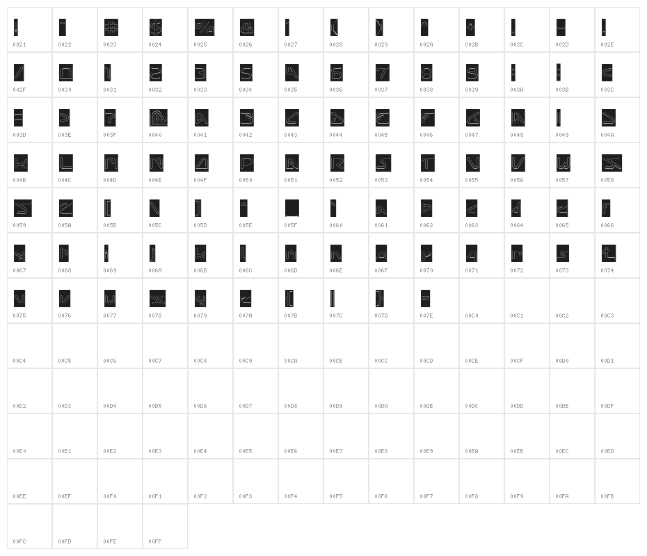 Silver Bend-Hollow-Inverse Character Map
