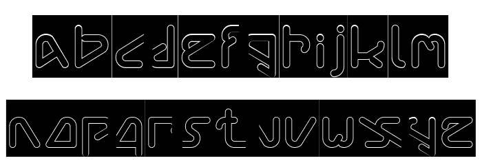 Silver Bend-Hollow-Inverse Font LOWERCASE