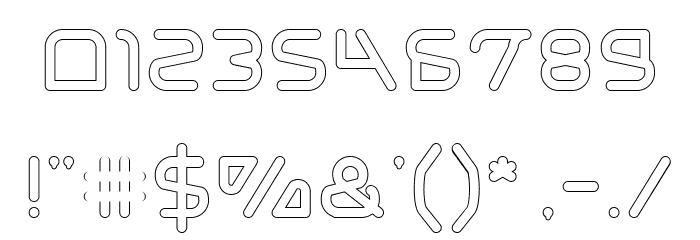 Silver Bend-Hollow Font OTHER CHARS