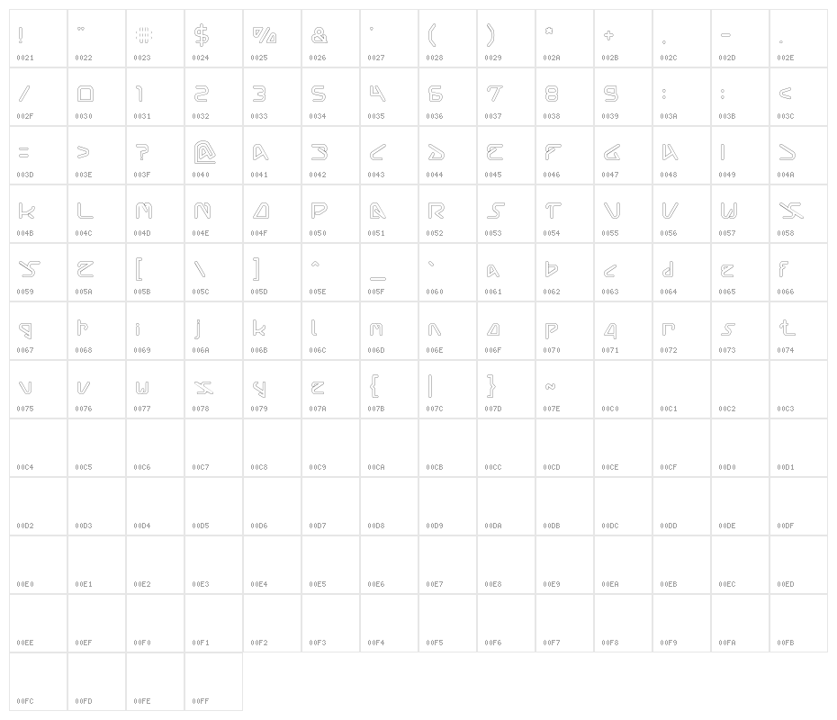 Silver Bend-Hollow Character Map