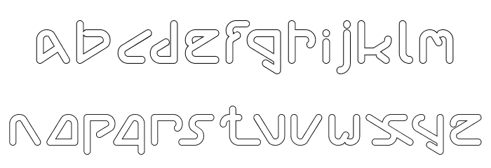 Silver Bend-Hollow Font LOWERCASE