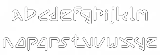 Silver Bend-Hollow Font Litere mici