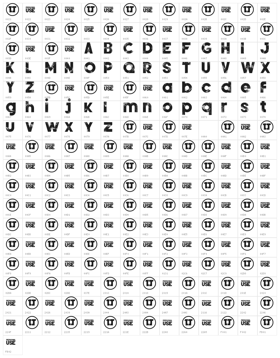 Silver Forte Grunge Grunge Character Map