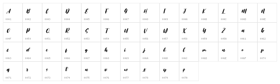 Silver Rainbow Free Regular Character Map