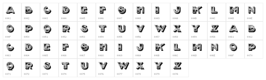 Silver Regular Character Map