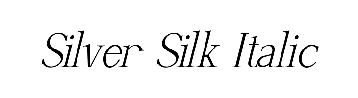 Silver Silk Italic  Frei Schriftart Herunterladen