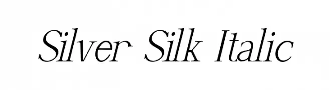 Silver Silk Italic  Frei Schriftart Herunterladen