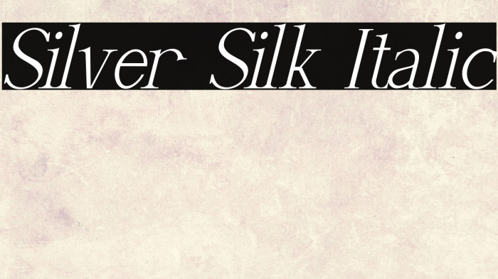Silver Silk Italic Example 1