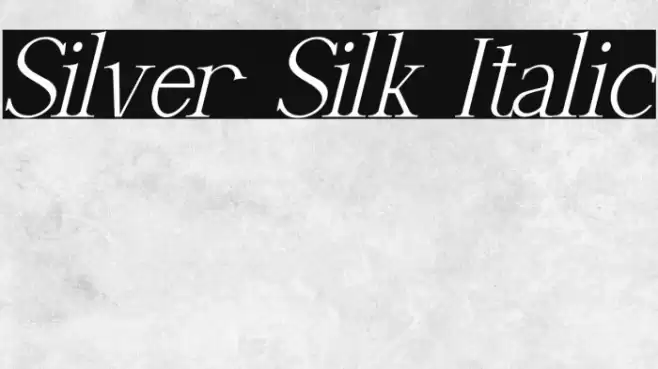 Silver Silk Italic Font examples