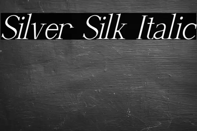Silver Silk Italic Font examples