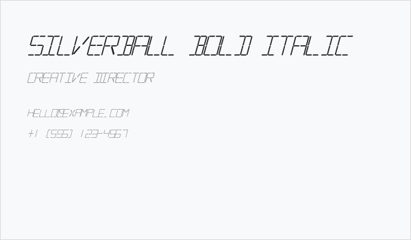 Silverball Bold Italic Business Card