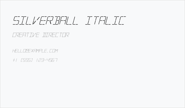 Silverball Italic Business Card