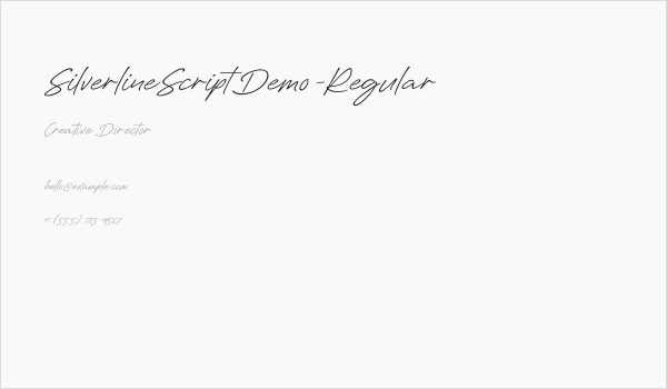 SilverlineScriptDemo-Regular Business Card