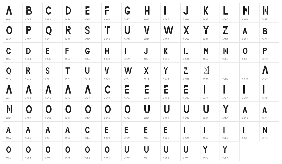 Silvermason Demo Character Map
