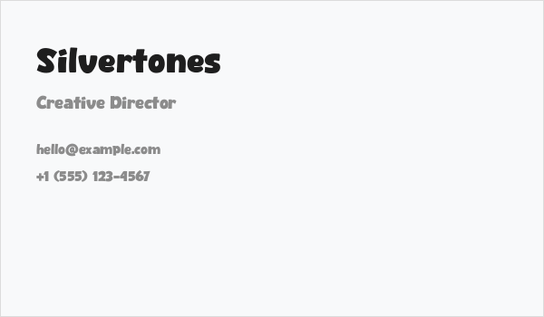 Silvertones Business Card