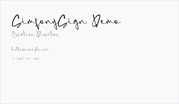 SimfonySign-Demo Business Card