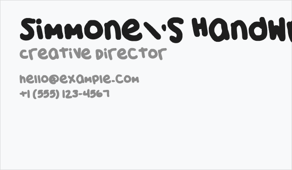 Simmone's Handwriting: Shards of Glass Business Card