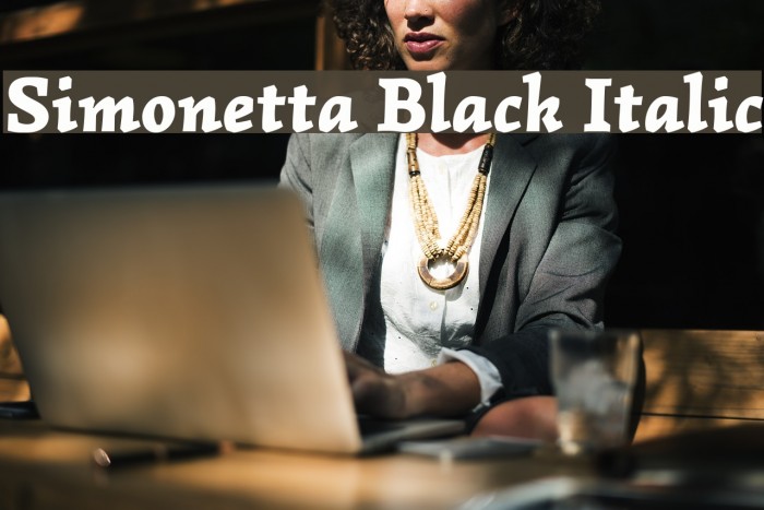 Simonetta Black Italic Font examples