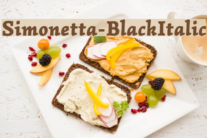 Simonetta-BlackItalic Font examples