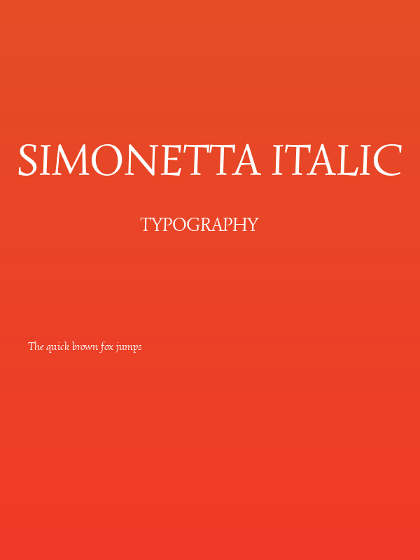 Simonetta Italic Poster