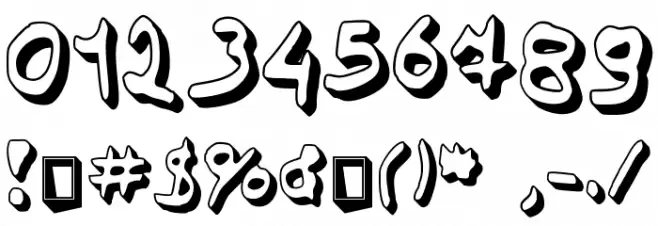 Simonschrift The Big Schaduw Font OTHER CHARS