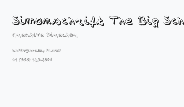 Simonschrift The Big Schaduw Business Card