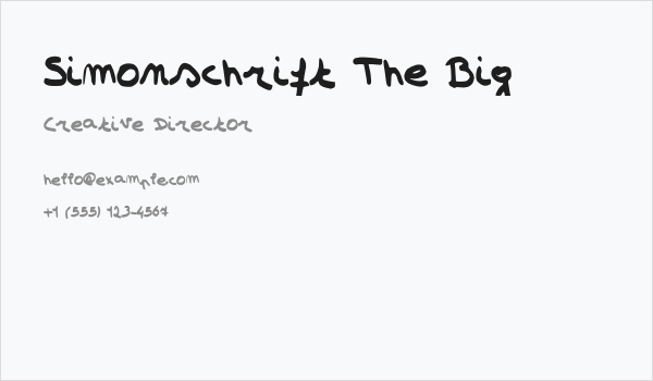 Simonschrift The Big Business Card