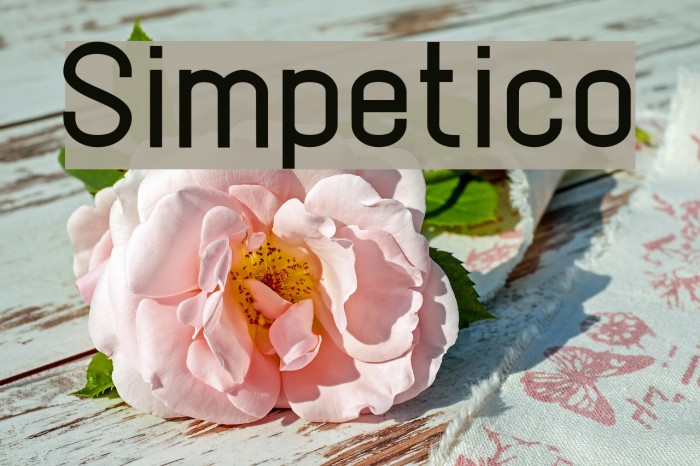 Simpetico Font examples