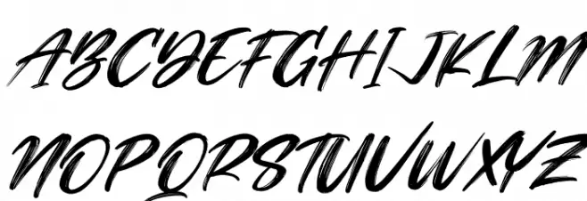 Simphony Brushe Italic 字体 大写