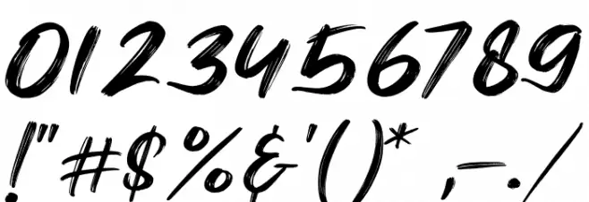 Simphony Brushe Font OTHER CHARS