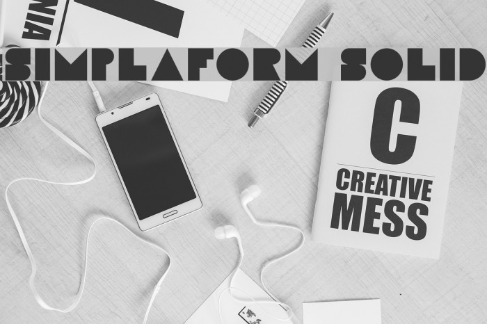 Simplaform Solid Font examples
