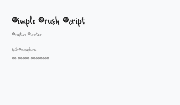 Simple Brush Script Business Card