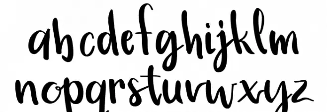 Simple Brush Script フォント 小文字